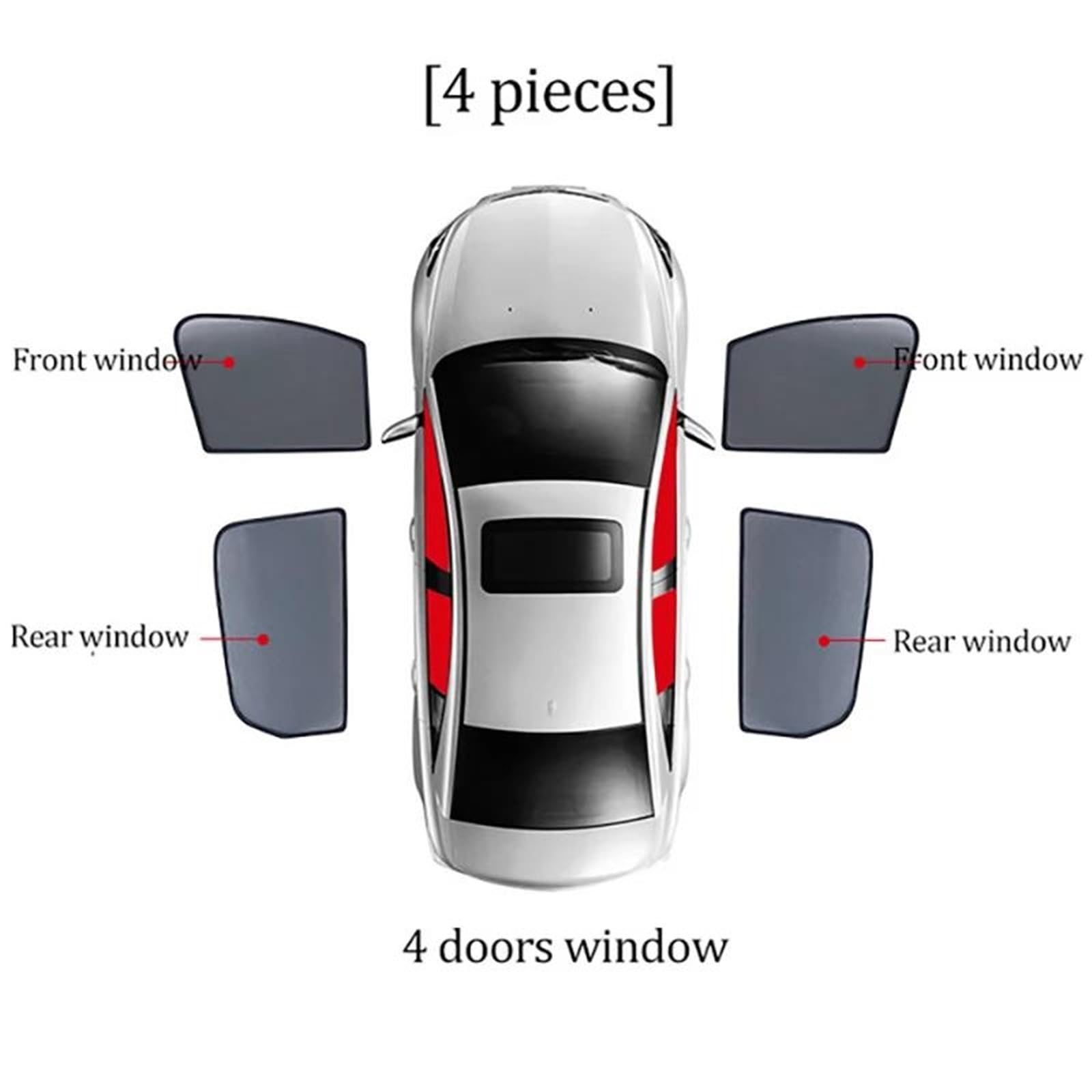 Parasole Auto Parabrezza Interno Tendina Parasole Per Finestrino Anteriore E Posteriore Per Toyota, Per Estima, Per Previa, Per Tarago 2000-2005, Magnetica, Per Auto(4PCS Front Rear)