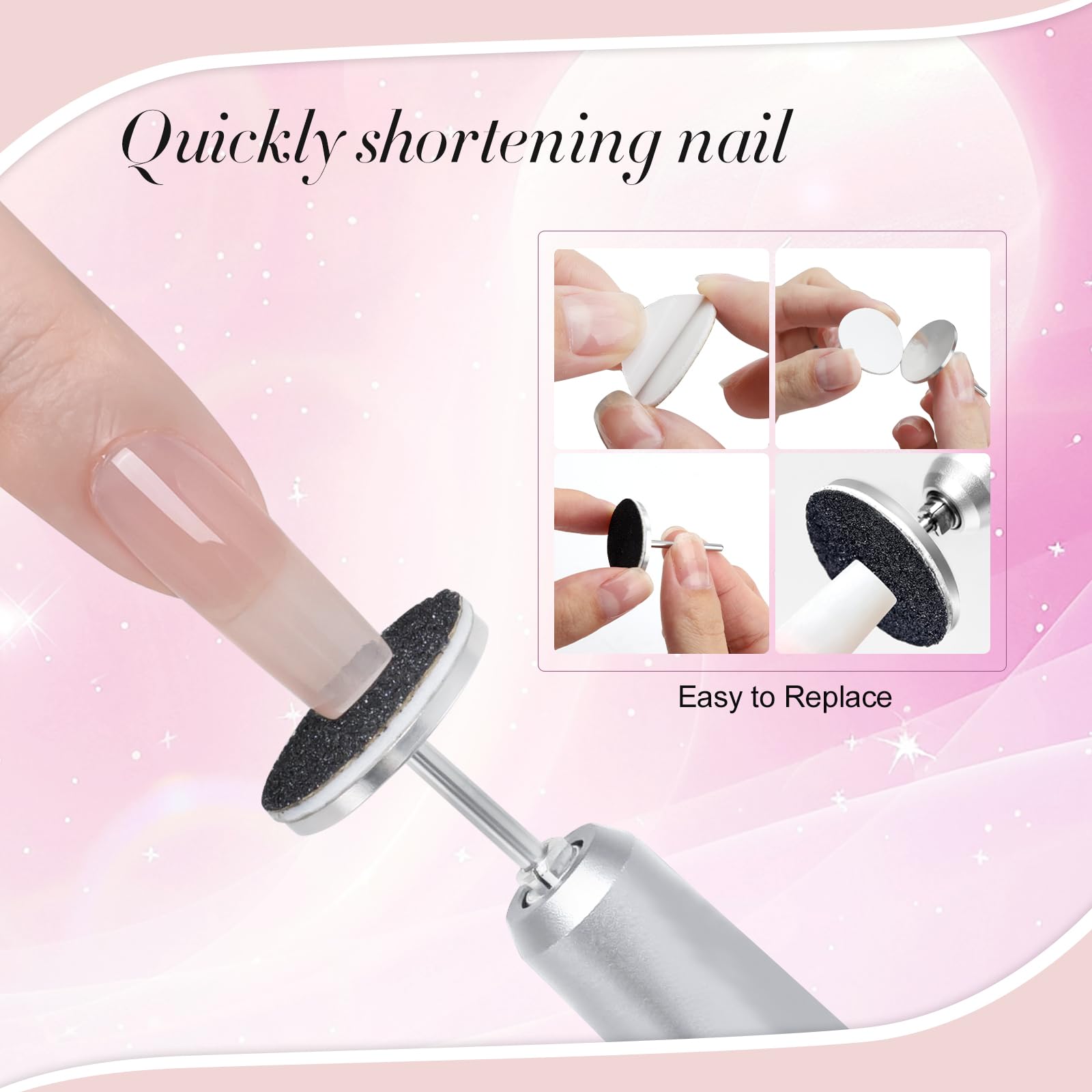 Kit Pedicura Eléctrico – 120 Discos Abrasivos 25mm con 2 Brocas para Torno – Capuchones para Torno de Uñas, Accesorios para Cuidado de Pies, Uso en Casa o Salón