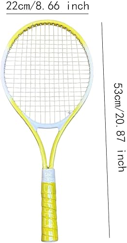 Miniatura 5 de Raqueta de tenis con agarre cómodo y cuerdas de nailon para práctica de playa, color amarillo