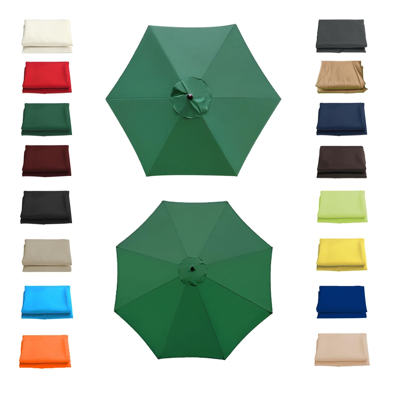 Baldacchino di ricambio per ombrellone da giardino a 8/6 coste, protezione UV, tessuto in poliestere, antivento, per spiaggia, terrazza, mercato, ombrellone durevole ed elegante