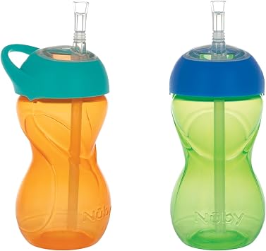 Nuby No-Spill Clik-it Flexi Straw 10 oz Cup - 2 Pack