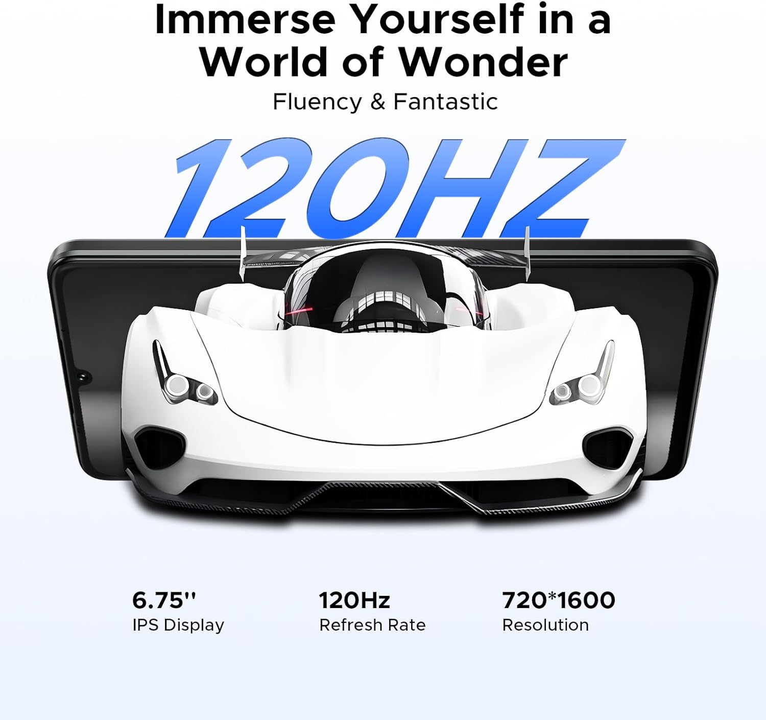 6.75 inch 120Hz IPS Display illustration