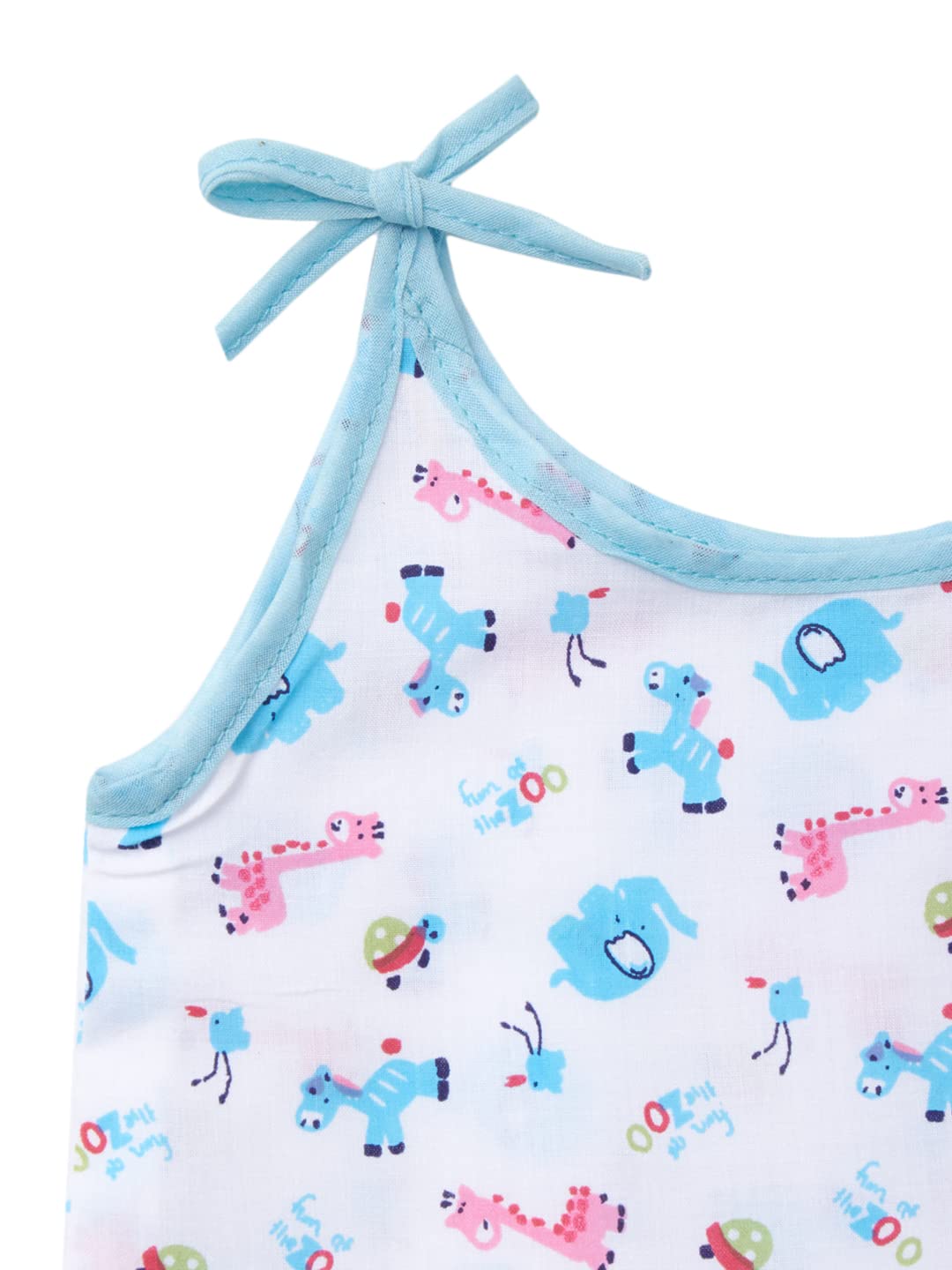 baby wish Baby Girls Knee-Length Fit And Flare Dress (BGFRKCTSL-22035-ANI-STR-S3-36M_Animal Strip_Multicolor_3 Months-6 Months) 2