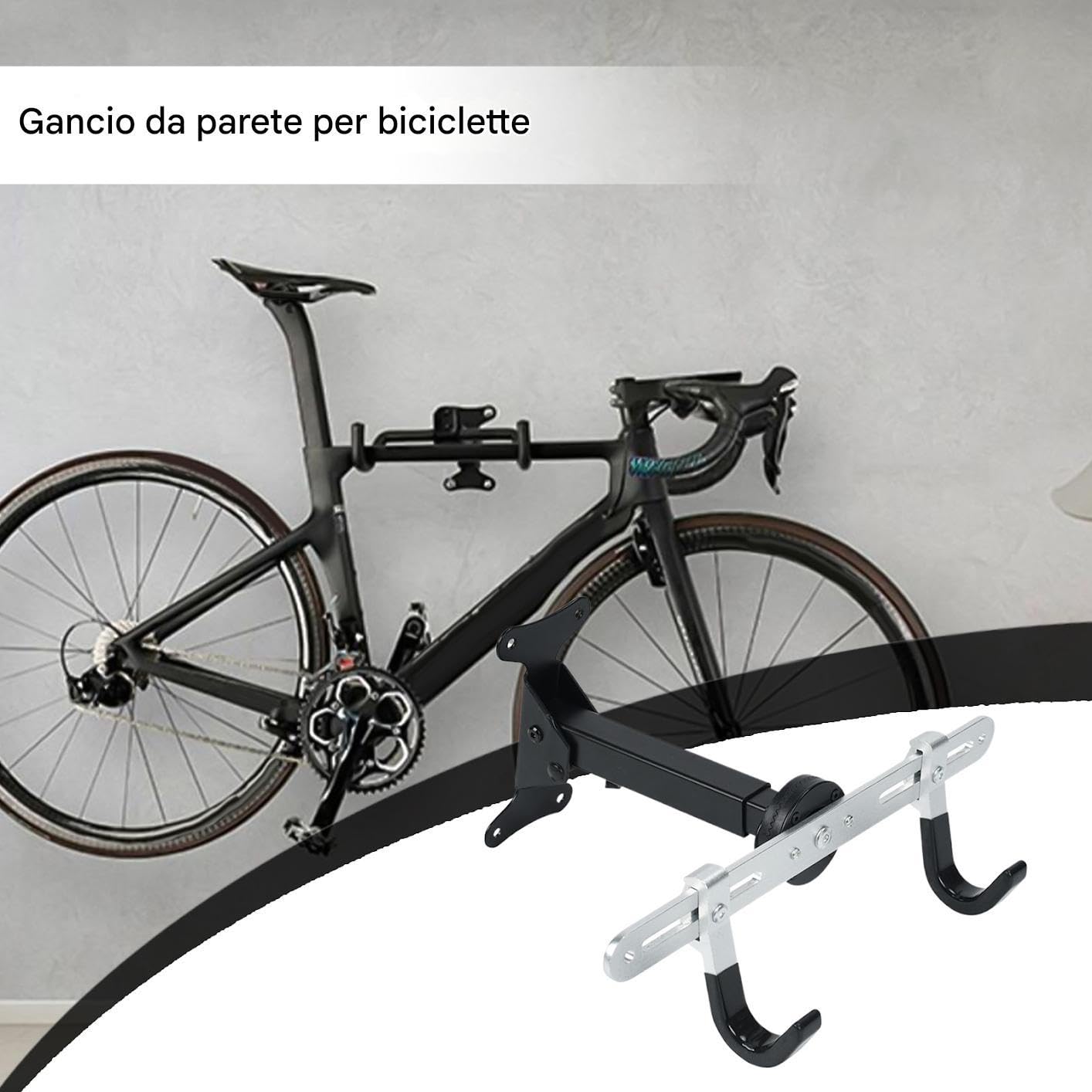 Generico Appendino Per Biciclette Da Parete Organizzatore Regolabile | Portabiciclette Verticale Da Parete Per Risparmio Spazio In Ambienti Interni Come Casa Officina E Garage