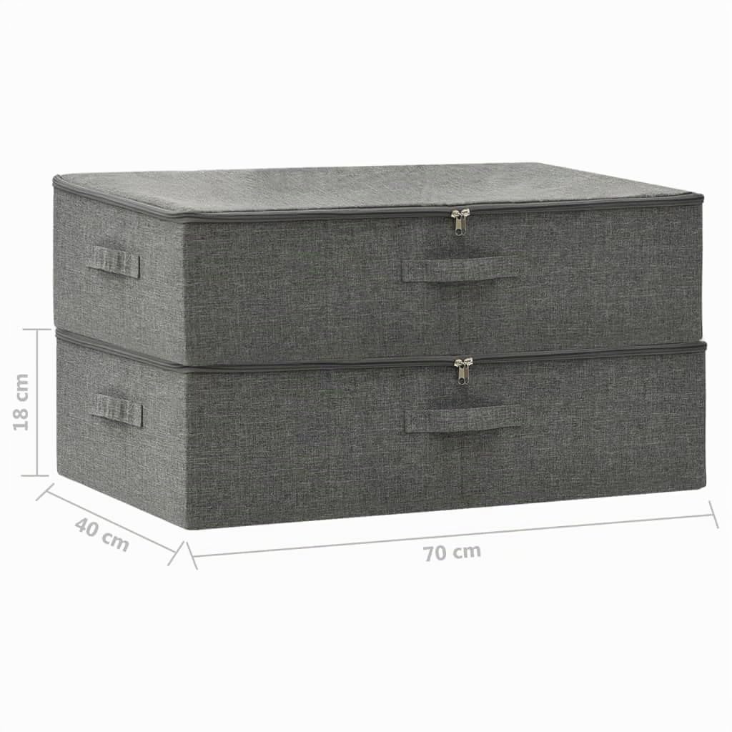vidaXL 2x Aufbewahrungsbox Spielzeugkiste Spielzeugbox Stoffbox Faltkiste Faltbox Regalkorb Kiste Korb Box Organizer Stoff 70x40x18cm Anthrazit