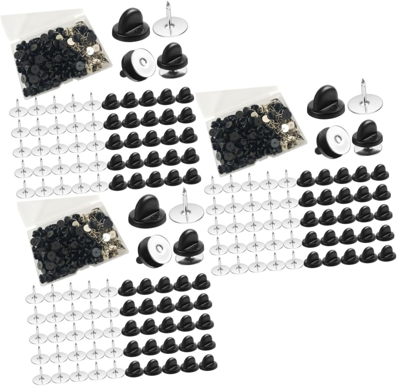 TEHAUX Replacement Flat Round Pin Safety Pin Backs Multi-Function Brooch Keeper for Hats Ties and Badges for DIY Craft Projects
