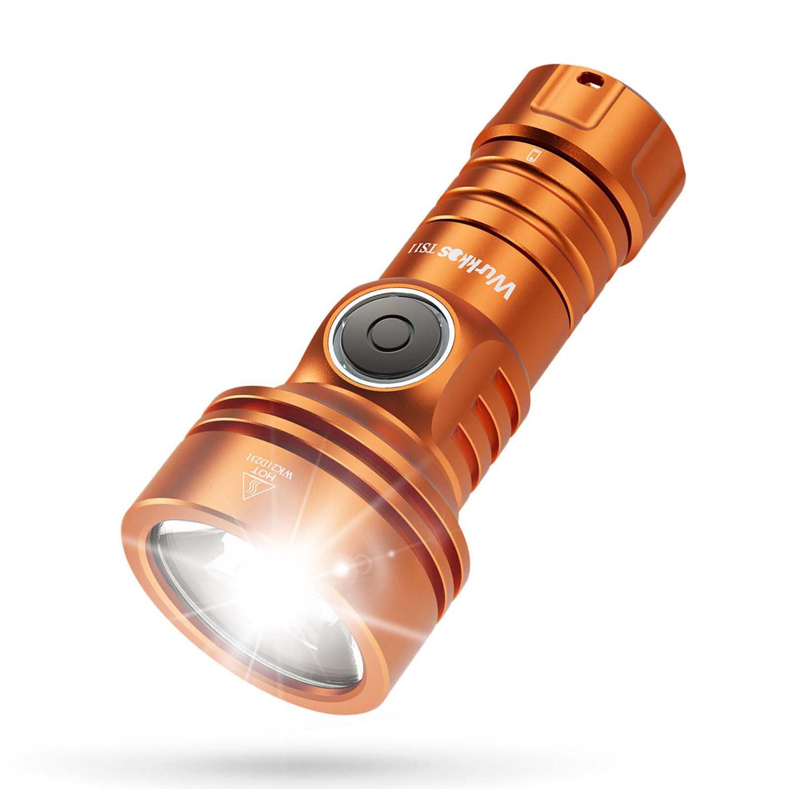 Wurkkos TS11 EDC Flashlight Rechargeable,Super Bright Led Pocket Flashlight with 616M Beam Distance,Compact LED Flashlight with Anduril 2.0 UI and SFT40 Led (Orange)