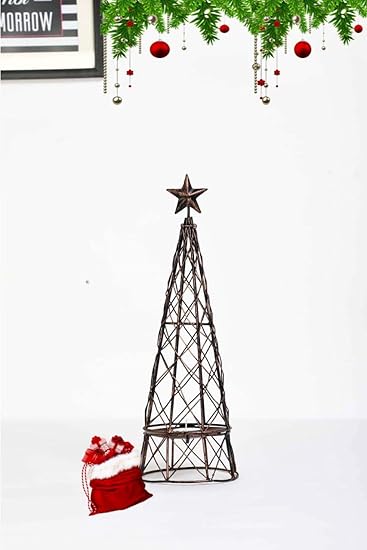 Coral Tree Christmas T- Candle Metal Stand and Decorative Christmas Tree Decorations for Home and Office