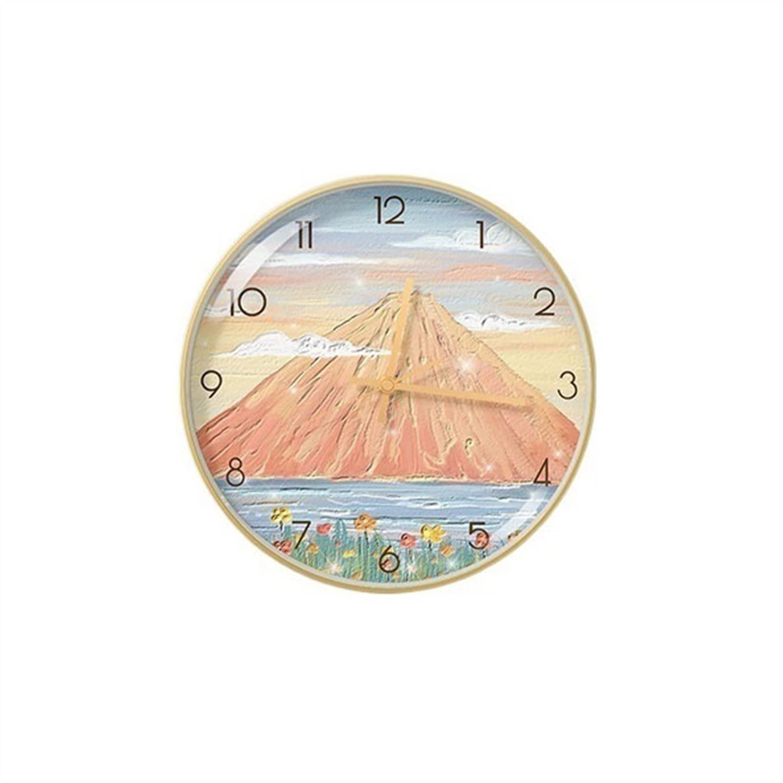 Horloge murale 12 pouces marron moderne pour salon et bureau