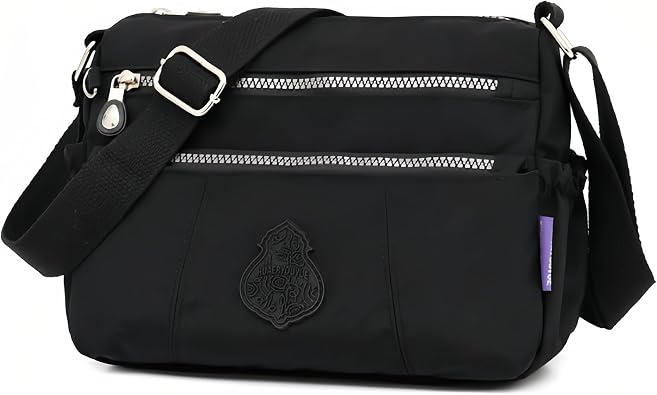 Womens Fashion Multi Pocket Crossbody Bag Water Resistant Nylon Travel Hiking Shoulder Bags