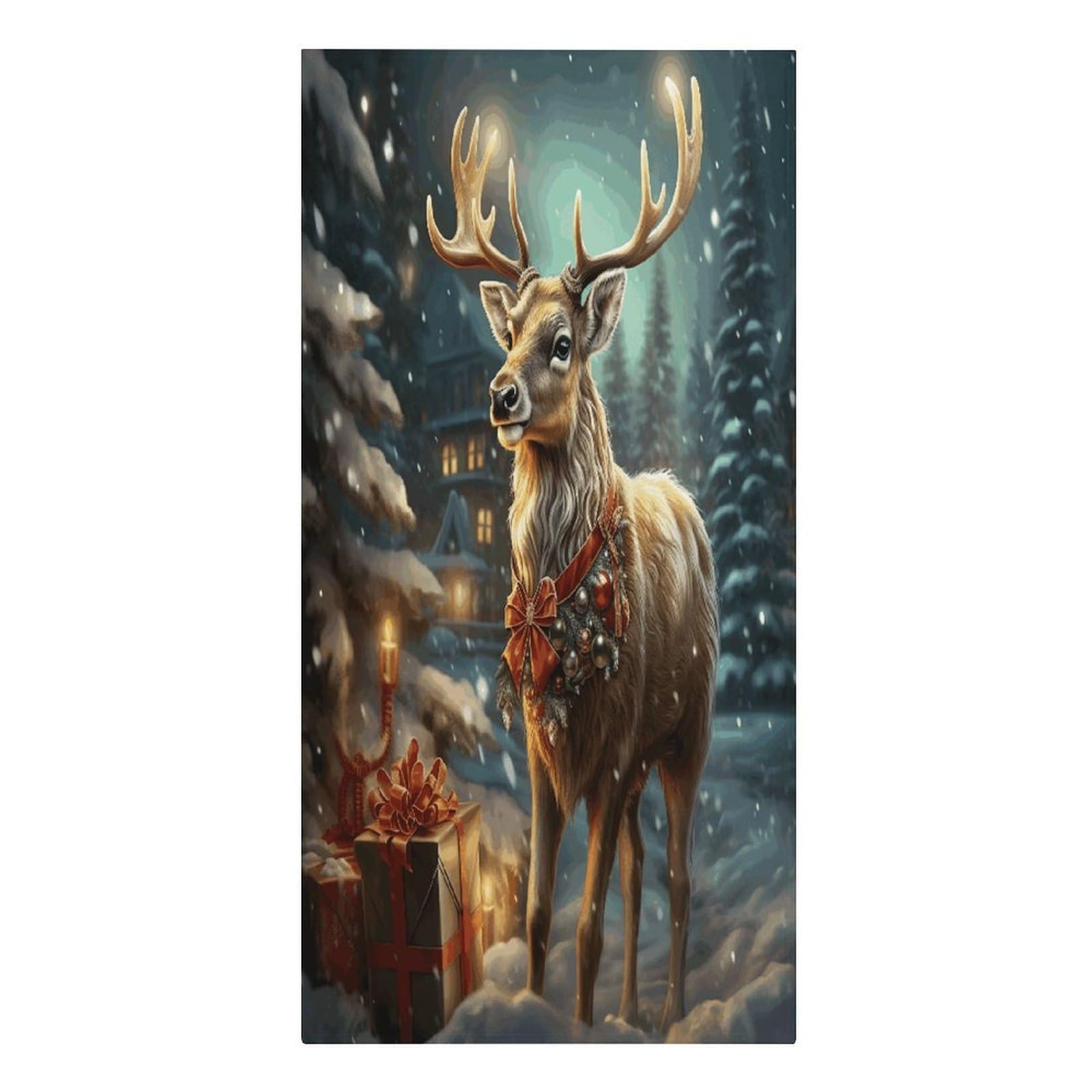 VstaDank Reindeer Beach Towel Microfiber Oversized Beach Blanket Super Absorbent Soft Pool Bath Towel Sand Free Quick Dry Travel Towels Gifts for Yoga Sports Adults 30" X 61"