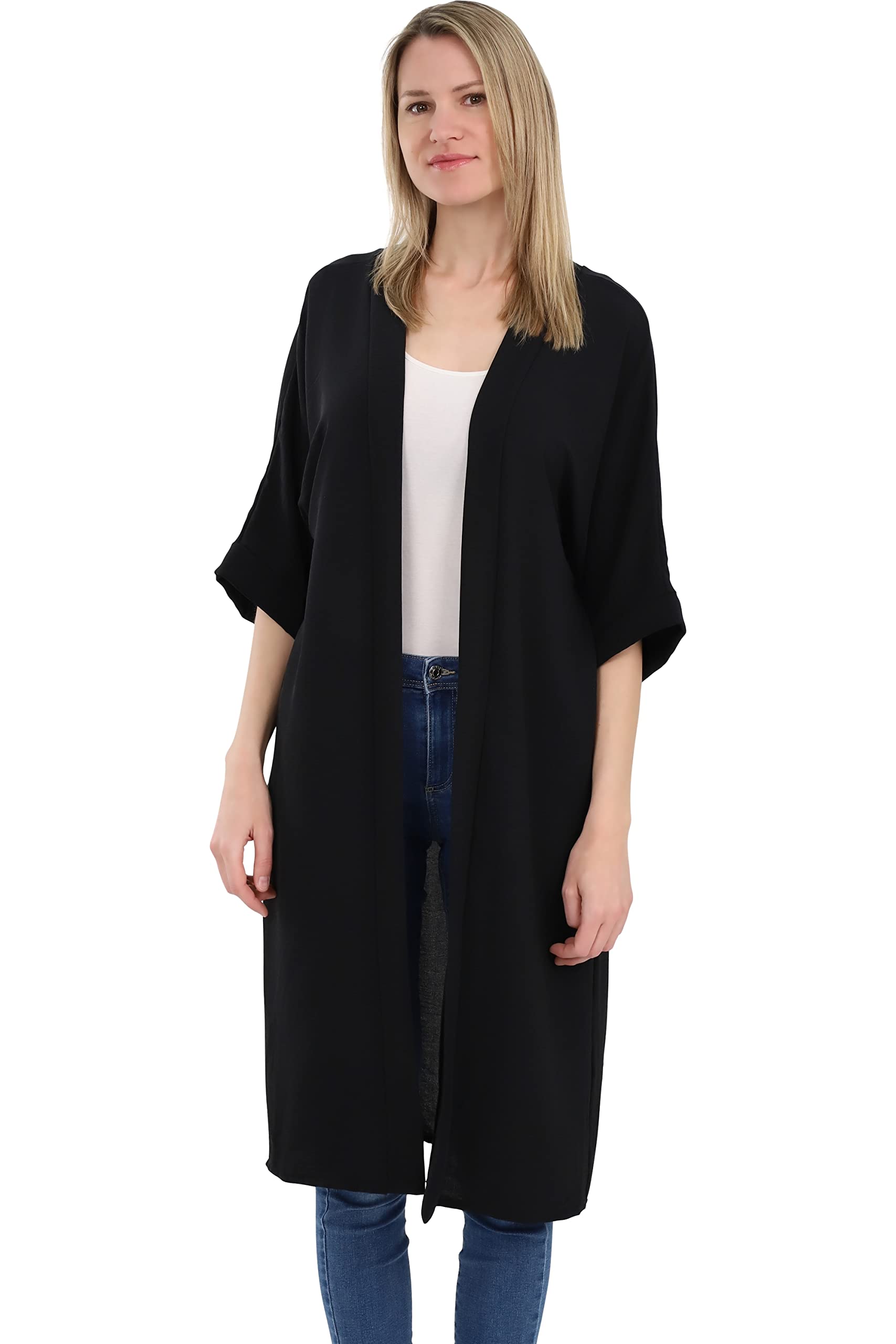 malito more than fashion Malito - Kimono para Mujer - Cárdigan para el Verano - Túnica Poncho Blazer para el día a día - Chaqueta Ligera Oversize 2342 Talla única