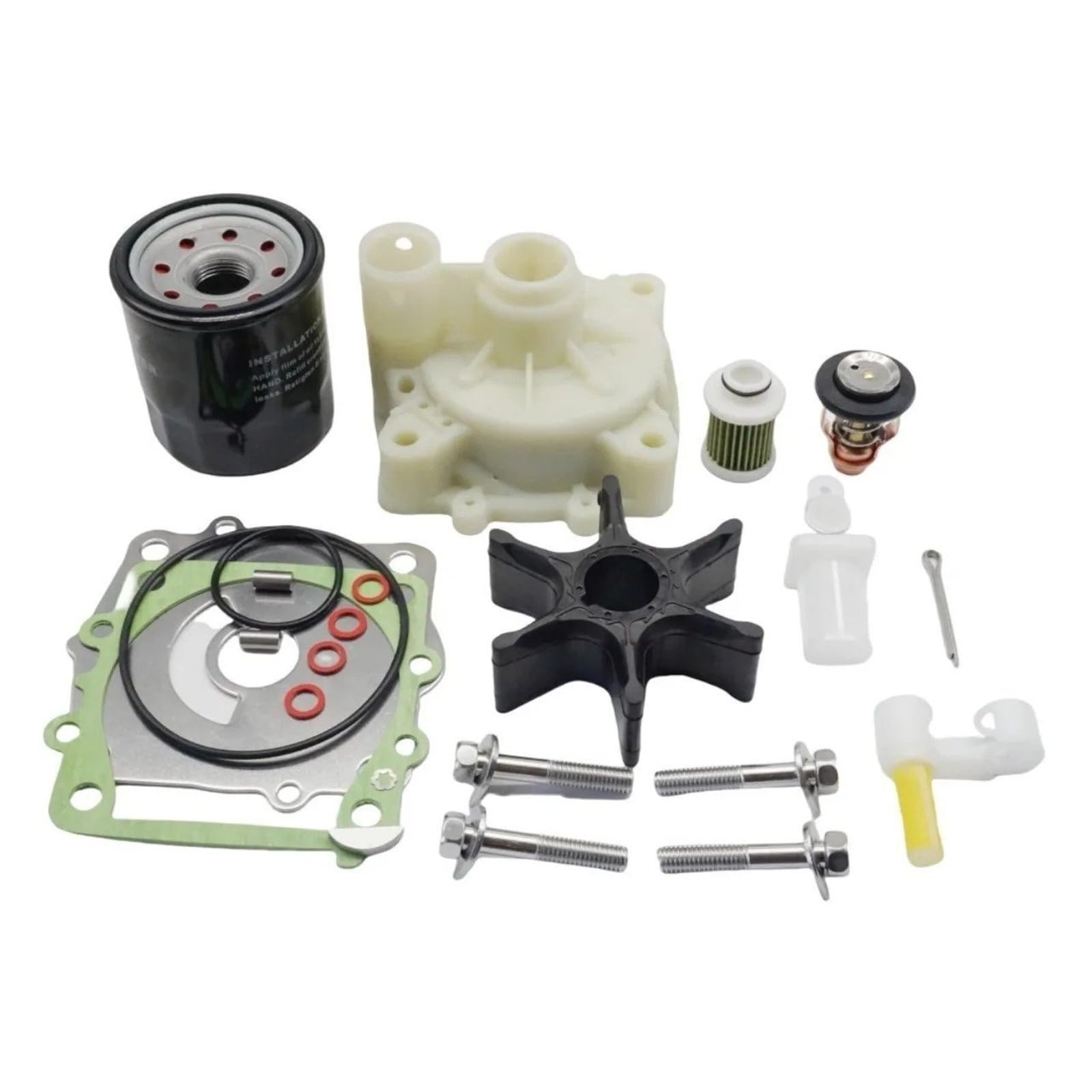 Kühlmittelpumpe für Pkw, passend für F115A, F115B und F130A (Baujahre 2000–2015), inklusive Wartungssatz, Pumpe mit Ablassdichtung, Thermostat, Ölfilter und Kraftstofffilter.