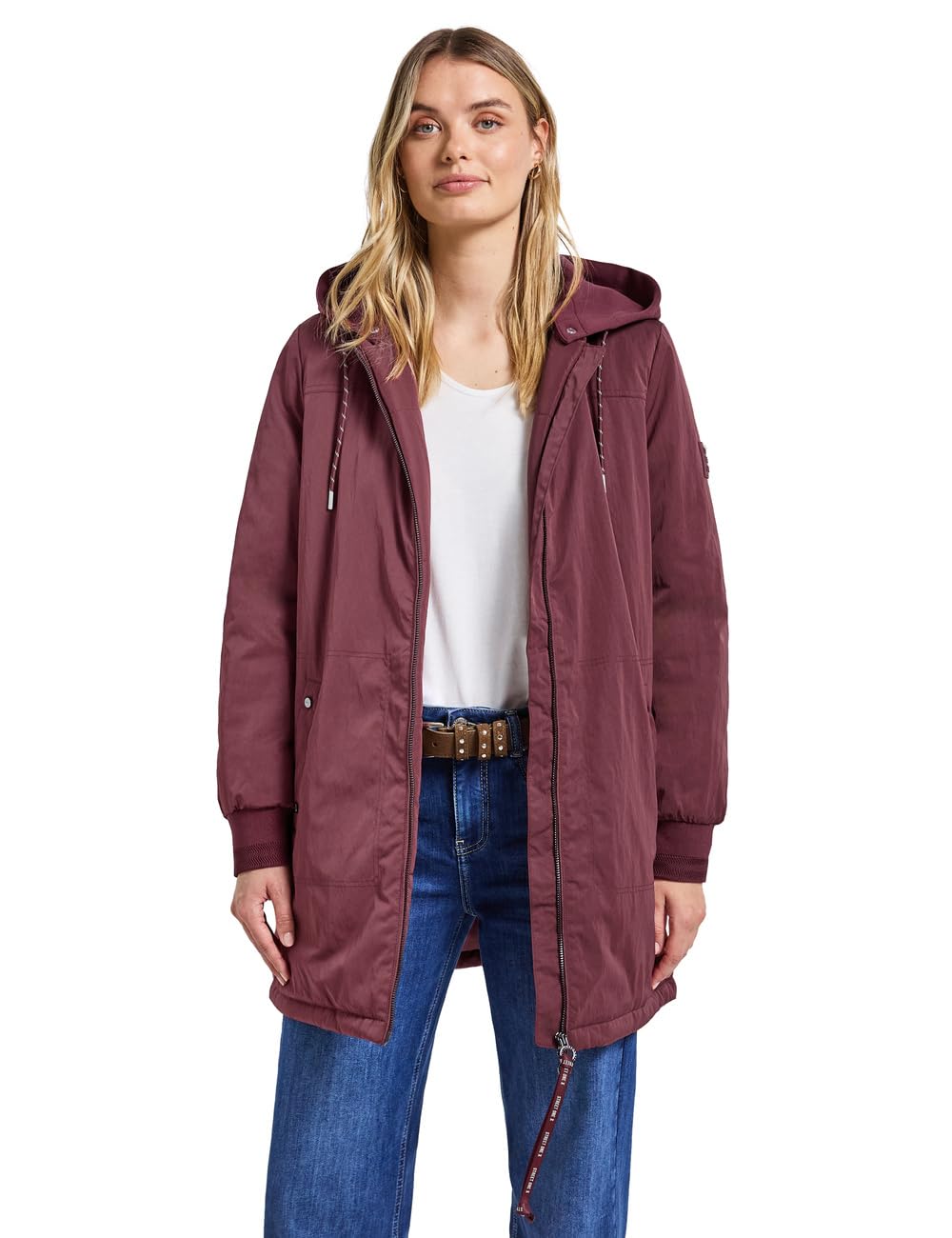 Street One Damen Langer Blouson mit Kapuze