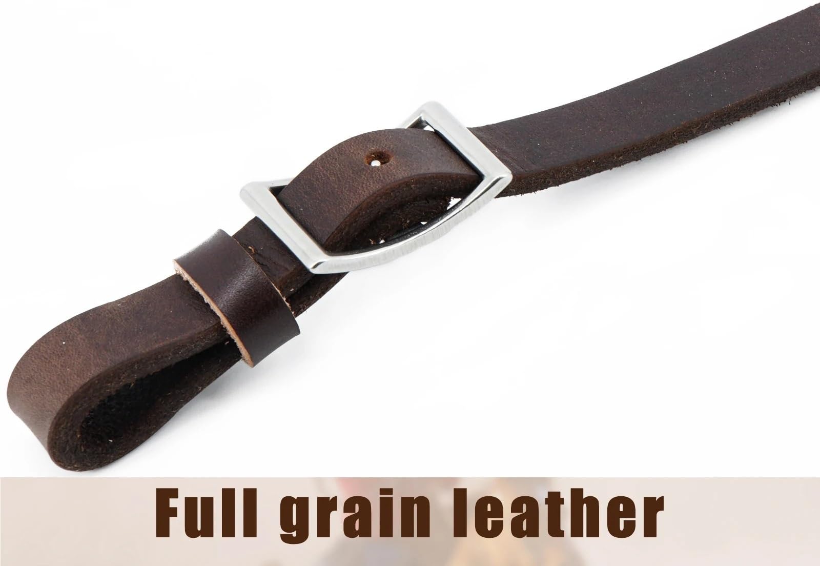 Arnés Pesado engrasado Ecuestre, rienda de Cuerda Hecha con arnés de Cuero y Acero Inoxidable para Caballos(Dark Brown)