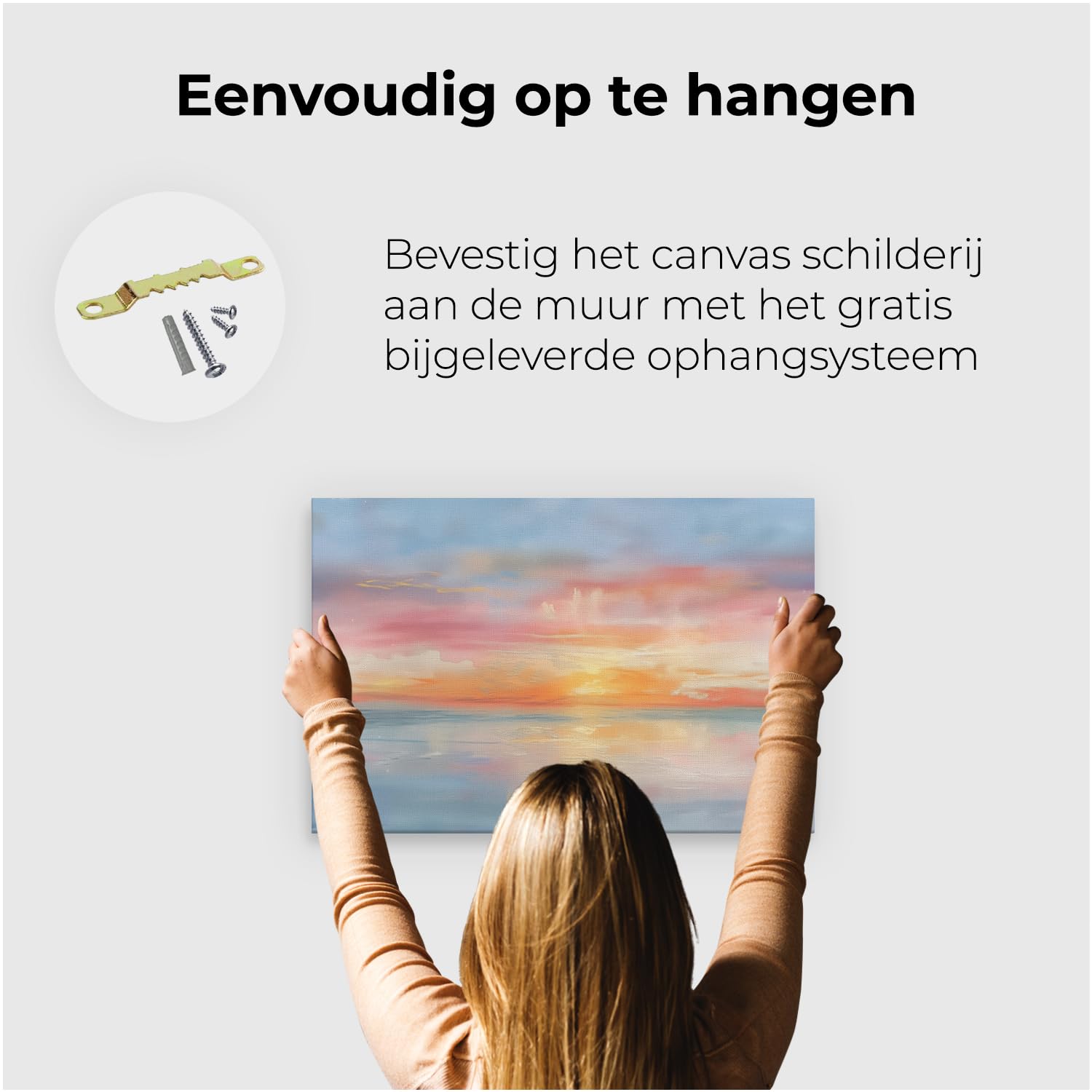 Artaza Leinwand Bilder Sonnenuntergang Meer - 60x40 cm - Wanddeko Wohnzimmer - Wandbilder Deko Schlafzimmer - Maritime Deko - Rosa
