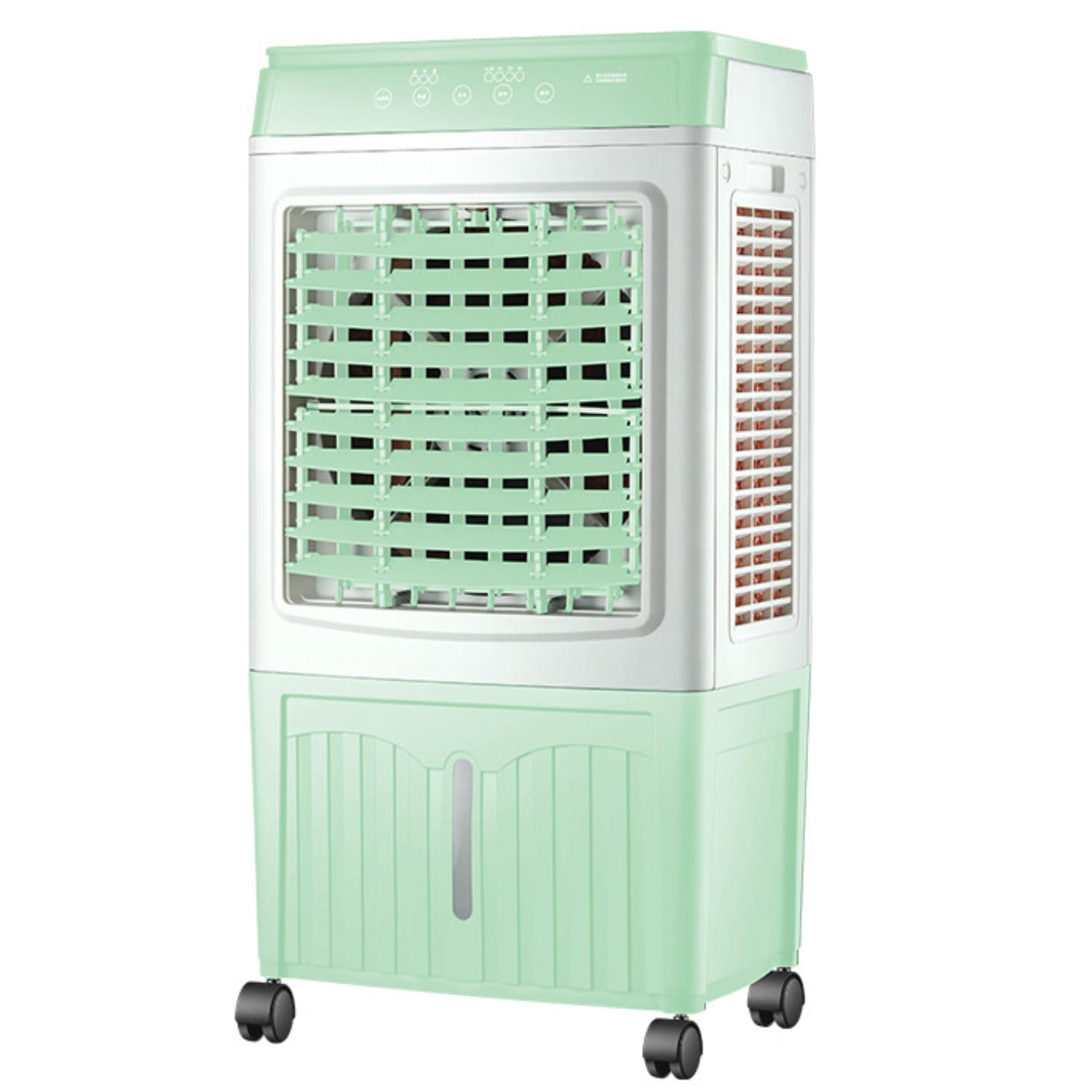 Portable Air Conditioner Evaporative Air Cooler with Remote Control 45L Humidifier Cooling Fan with 3Speed Settings and Ice Boxes 7.5 Hour Timer 360 ° Wheels Cooling Fan Cooling AC Unit for Home
