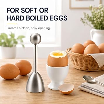 Egg Topper for Boiled Eggs, 304 Stainless Steel Boiled Egg Cutter & Opener