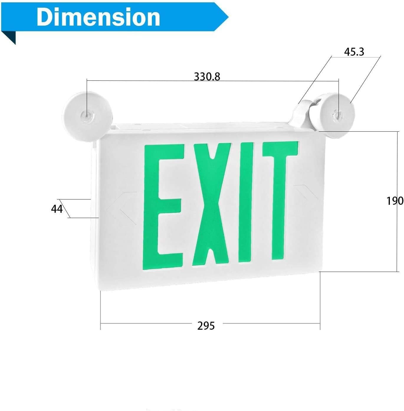 70% оƒƒ Evеrуthіng EXITLUX 8 PACK LED Emergency Exit Light with Batteries- US Standard UL Certified - Hardwired 2 LED Heads Combo Exit Sign Emergency Light -US Standard Green Letter Emergency Exit Lighting