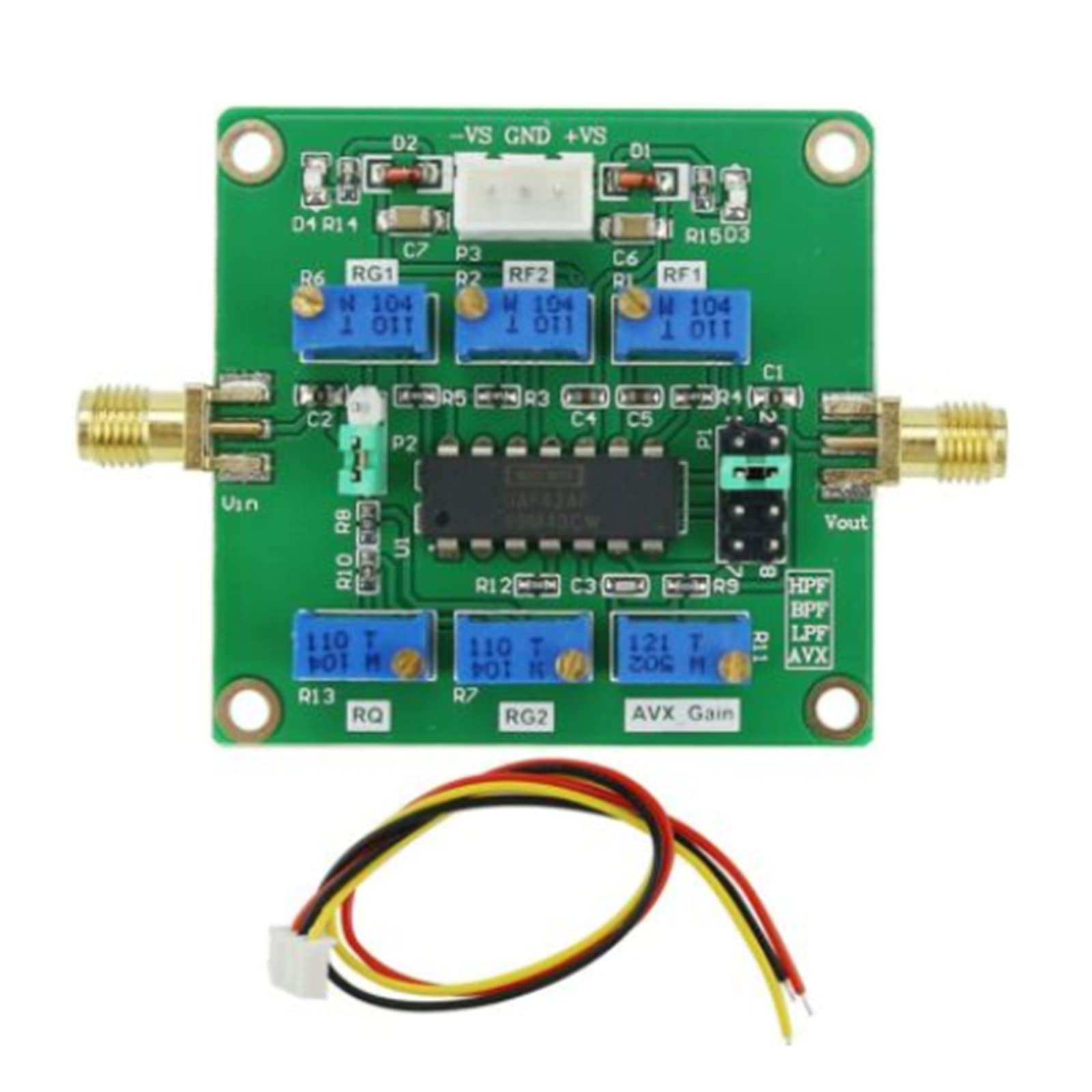 Module de Filtre Passe-Haut Passe-Bas Actif UAF42 Module de Remplacement de Carte de filtrage Passe-Haut/Passe-Bas/Passe-Bande réglable ABS