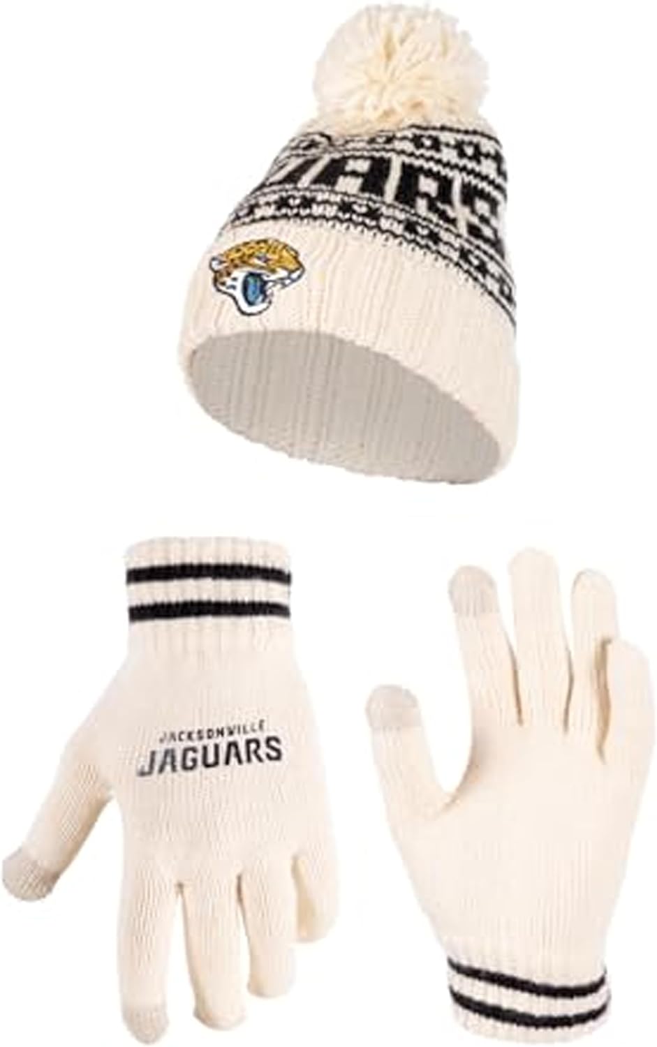 Ultra Game Adults NFL Official Super Soft Cable Knit Winter Beanie Knit Hat with Warm Touch Screen Gloves