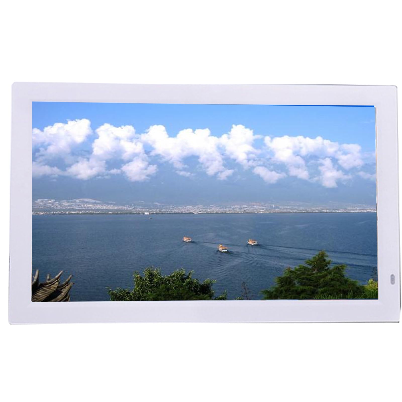 MYUYEE 17.3-Inch Ips Full Hd Digital Photo Frame - Advertising Video Player (White)