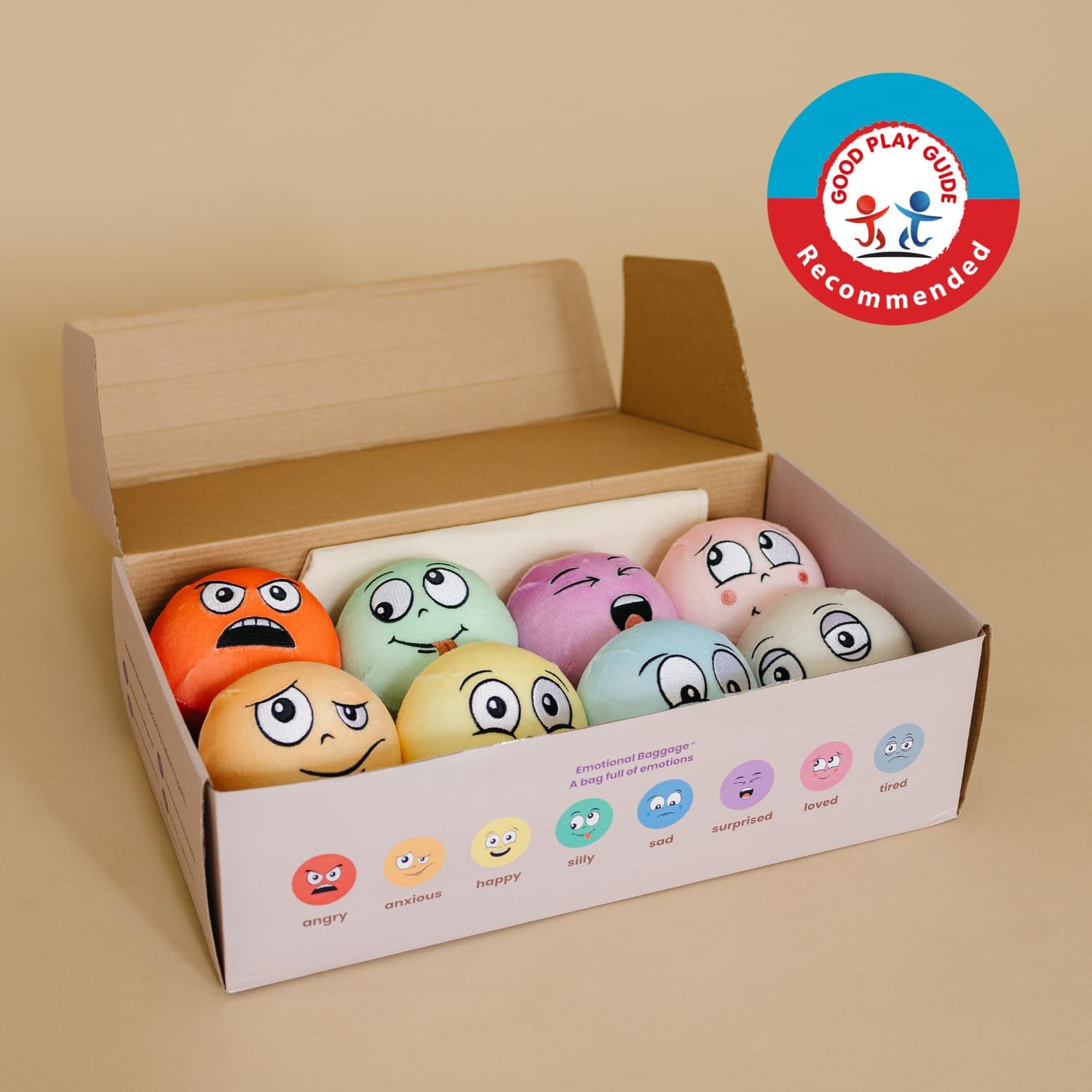 Emotional Baggage Plush Squeeze Toy with Canvas Storage Bag | Plush Stress Balls | Social Emotional Learning | Emotion Toys | Toys About Feelings | Calm Corner | Stress Relief