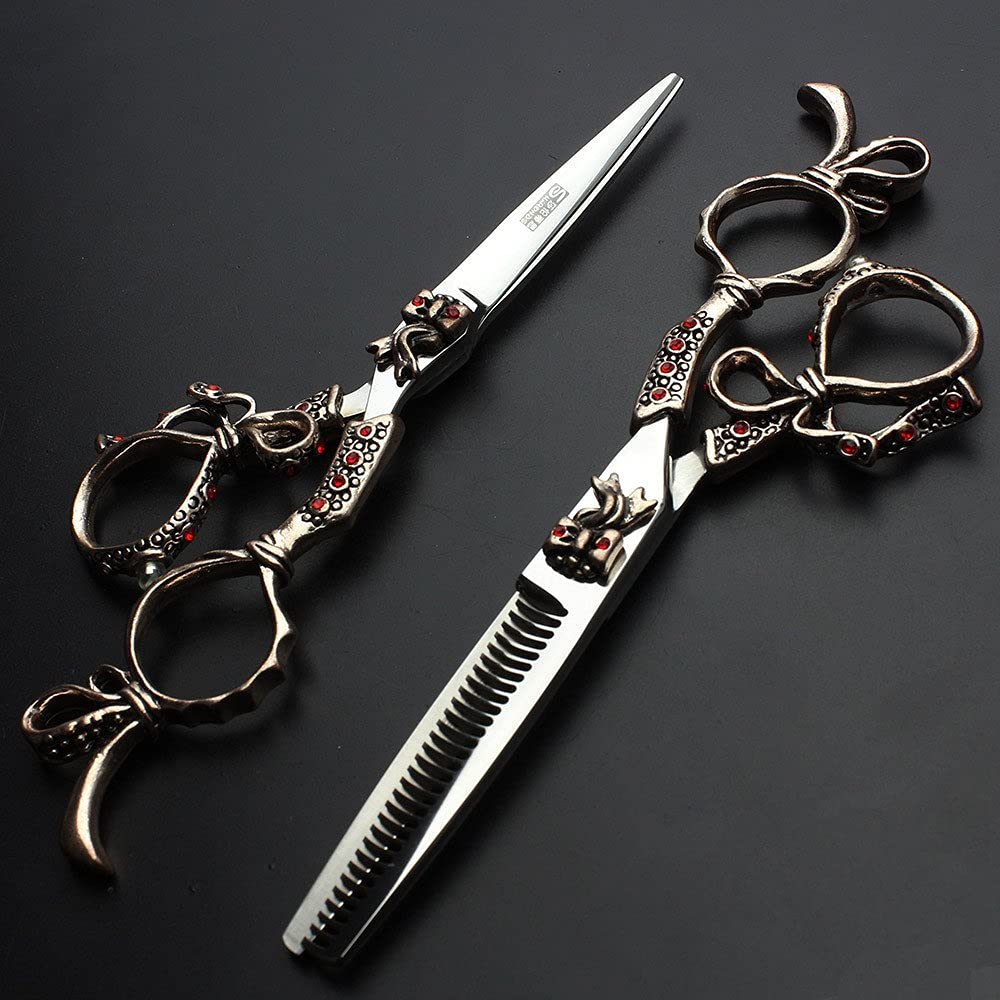 5.5 Zoll Friseur Scheren Set Salon Equipment Werkzeug | Edelstahl Salon Schere，Ergonomische Griffkonstruktion, ermüdungsfreies Arbeiten bei langem Gebrauc