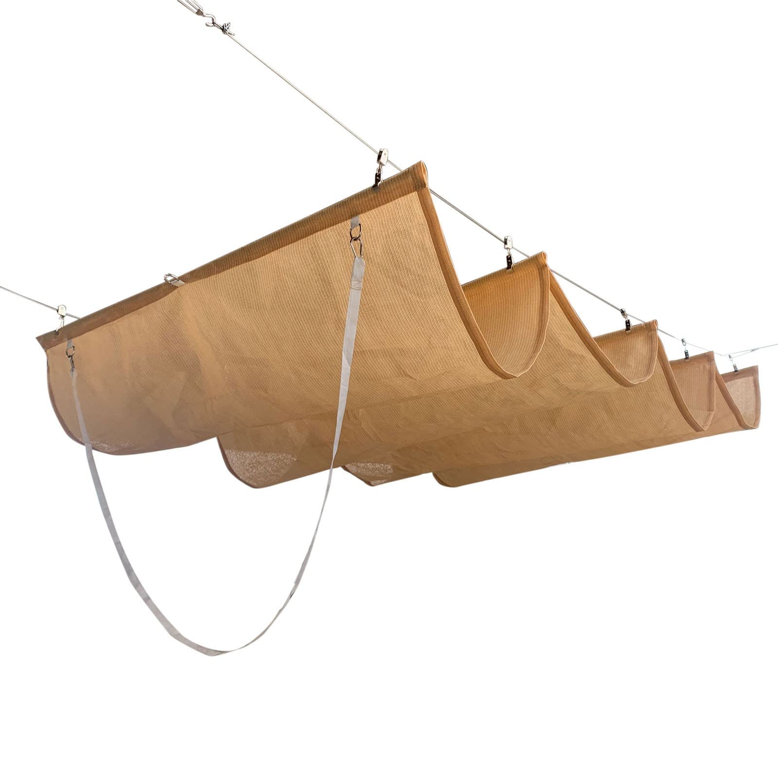 Store enrouleur coulissant beige 0.5x5m avec kit de montage extérieur