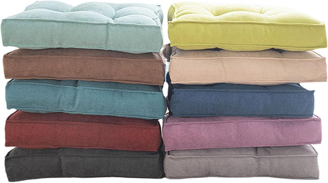 Square Chair Cushions,Thick Plain Seat Cushions Super Soft Tufted Corduroy Indoor Outdoor Floor Pillows for Tatami Meditation Pillows for Fireplace Yoga Living Room (Red,20"x20"x4")