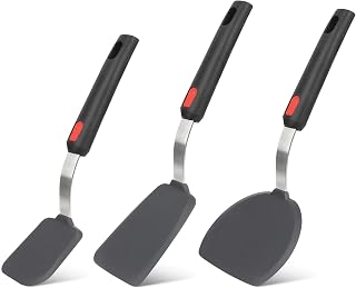 VOVOLY Silicone Spatula Turner, 3-Pack Spatula Set for Nonstick Cookware, BPA Free Rubber Spatulas, Heat Resistant Kitchen...