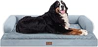 Vista 30 de Cama ortopédica extra grande para perros impermeable: cama de espuma viscoelástica para perros XL y extra grandes, sofá sofá, lavable con funda Azul