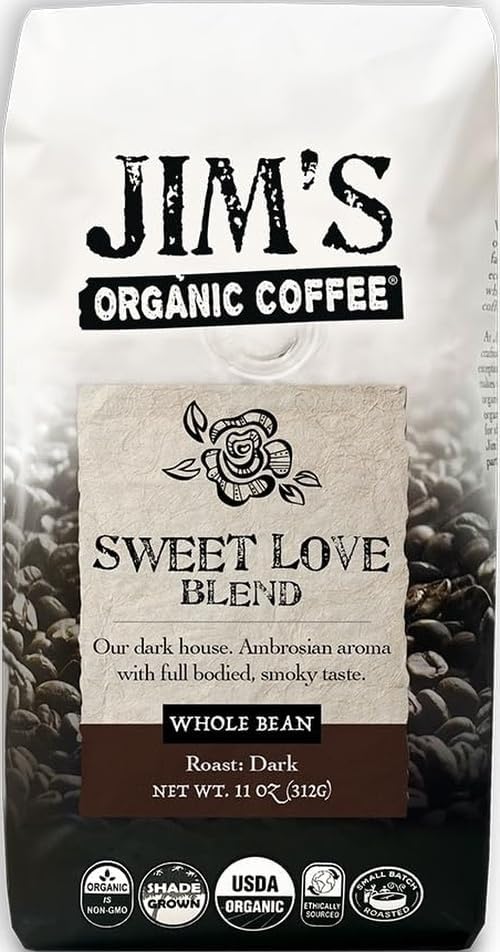 Jim’s Organic Coffee Sweet Love Blend, Whole Bean