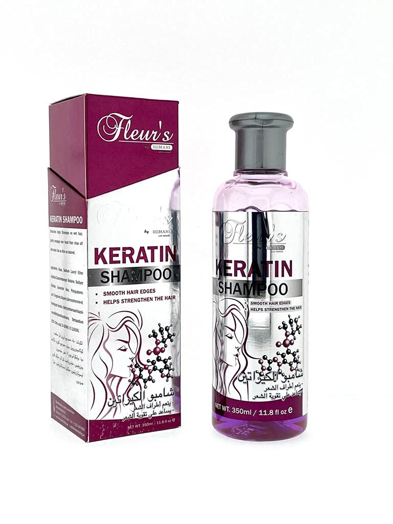 hemani fleurs Keratin Shampoo - Natural Shampoo for Dry Hair, Weak Hair, and Shiney Hair - Help to Repairing, Restoring, and Protecting-350ml
