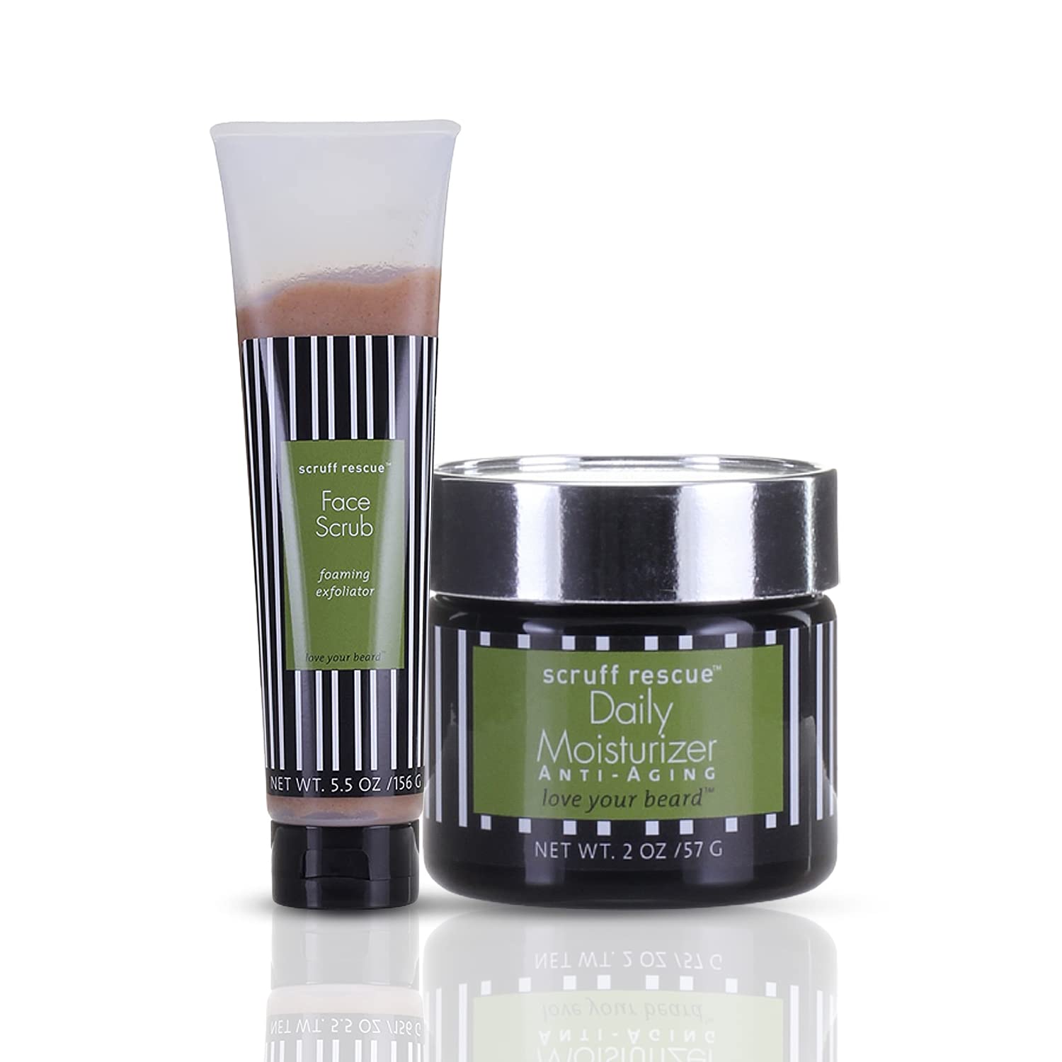 MGA Vegan Face Scrub & Daily Moisturizer Face Cream for Men - Scruff Rescue Face Scrub Prevents Blackheads & Ingrown Hairs | Face Cream for Men for Anti-Aging and Anti Wrinkle Results