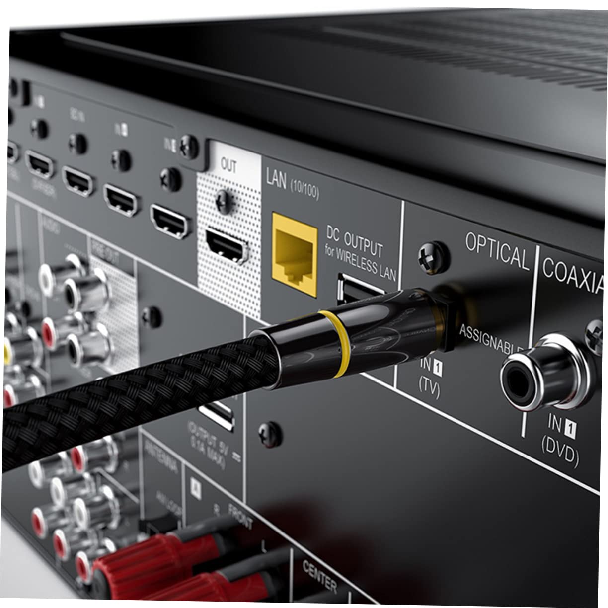 jojofuny Câble Optique Audio Numérique 20m, Fibre Optique Noire, Gaine Souple, Qualité de Signal, pour Barre de Son, Tv et Console de Jeux