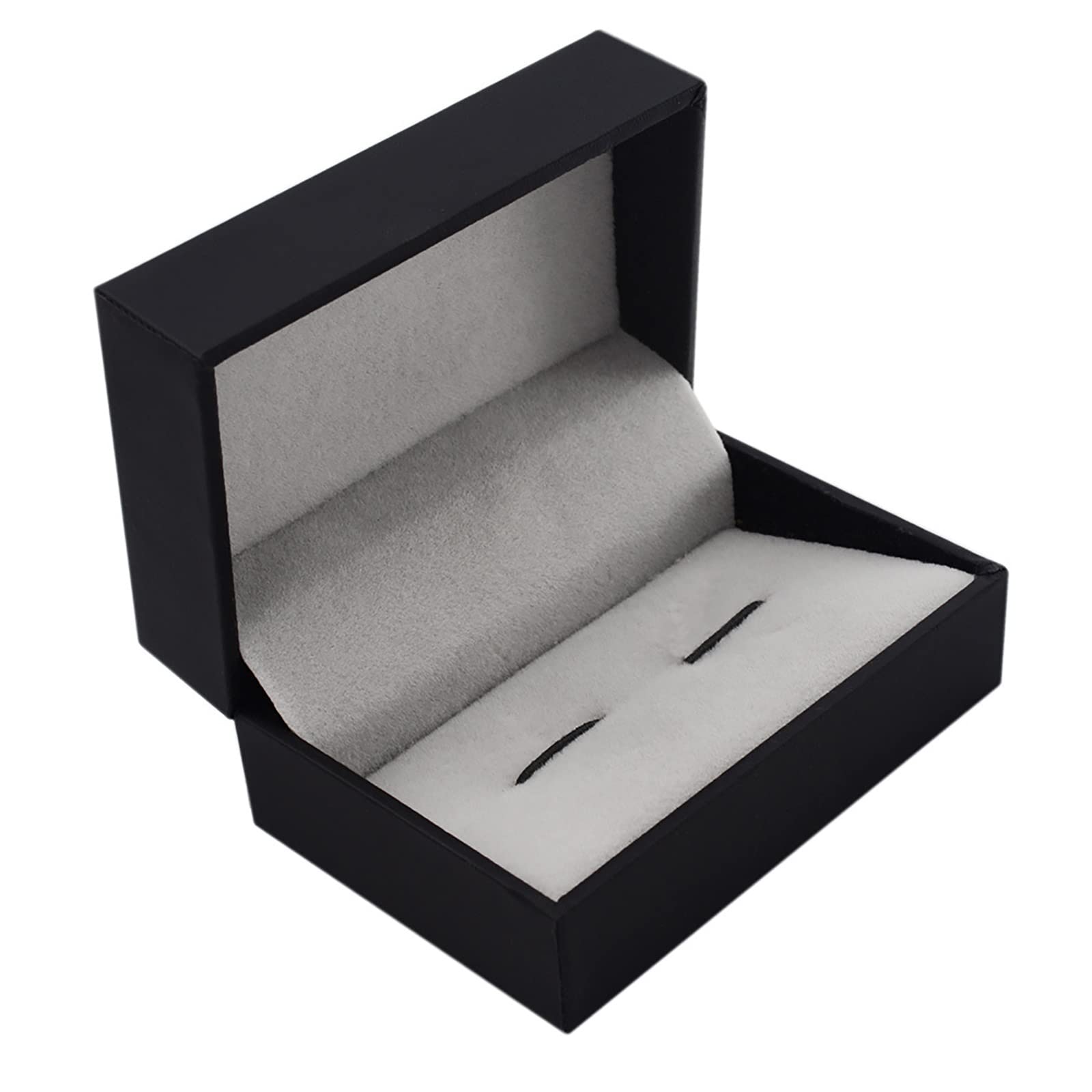Boîte à Boutons de Manchette à Rabat Noir, boîte de Rangement pour Boutons de Manchette, présentoir pour Affaires de Mariage (Noir 7.5x5x3.8cm)