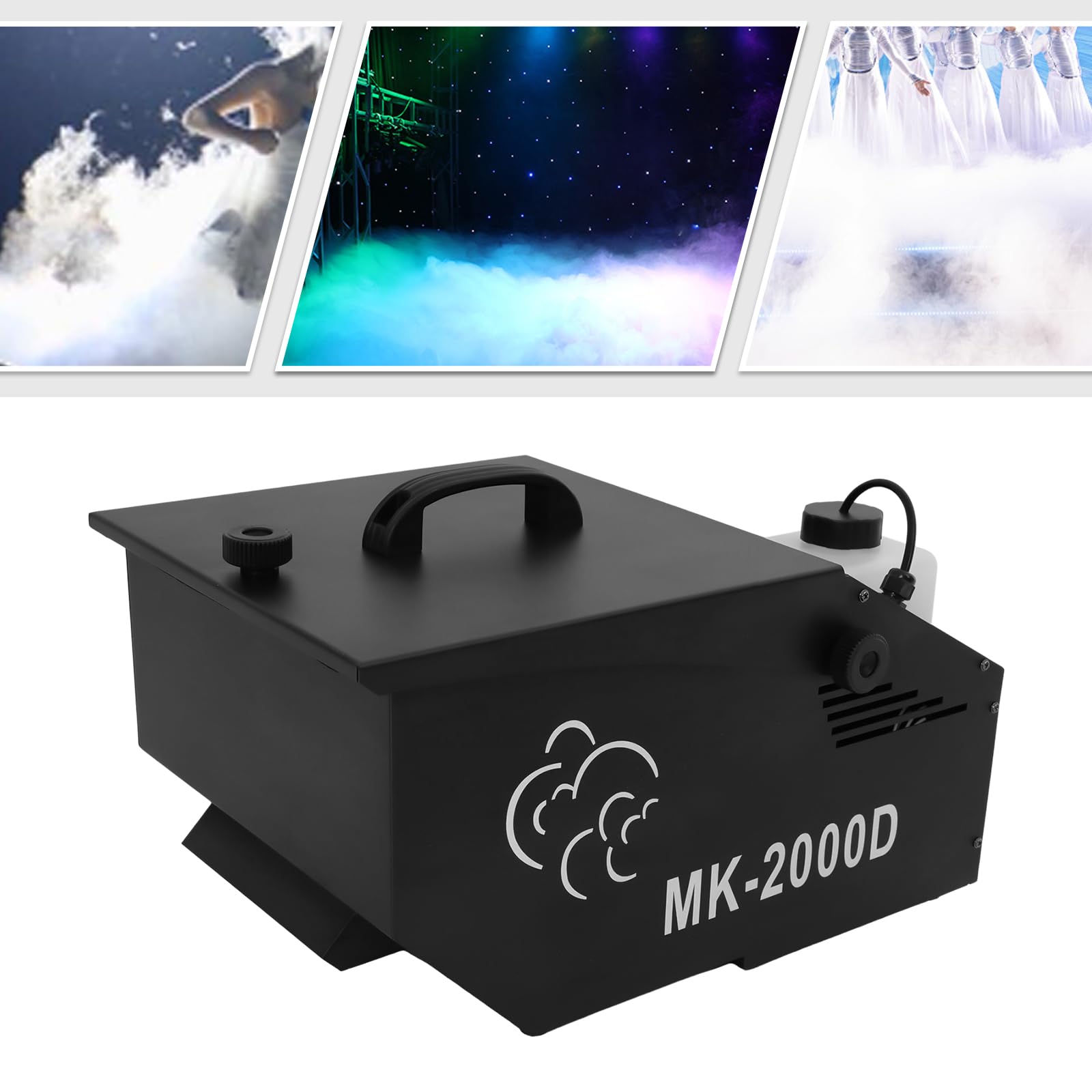 DMX - Macchina per fumo, 0,5 l, per palcoscenico, nebbia, 1200 W, con telecomando senza fili, per feste, Halloween, matrimoni, Natale, spettacoli