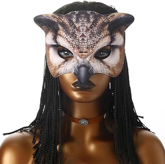 HiyyFloy Owl Cosplay Mask Realistic 3d Animal Masquerade Masks Halloween Animal Cosplay Mask Fake Owl Mask Scary Half Face Mask for Carnival