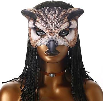 HiyyFloy Owl Cosplay Mask Realistic 3d Animal Masquerade Masks Halloween Animal Cosplay Mask Fake Owl Mask Scary Half Face Mask for Carnival