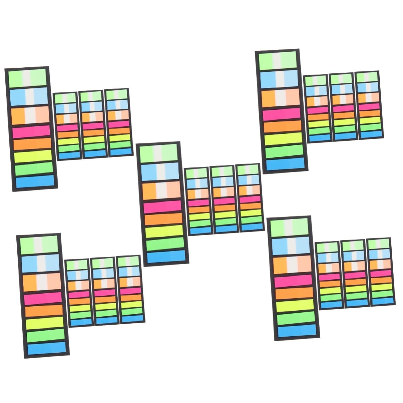 ARTIBETTER 5 Pezzi 4 Etichetta Indice Schede Linguette Adesive Fluorescenti Evidenziatori Colorati Scuola D'ufficio Scuola Di Casa Segnapagina Neon Carta Sussurra