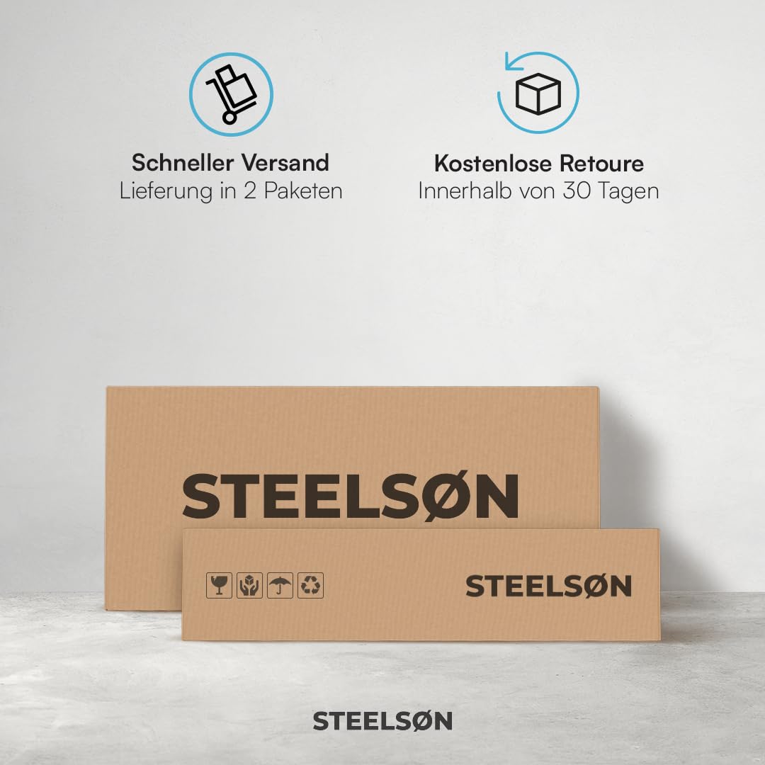 STEELSØN Icarus Gartenbox Metall 560 L – Auflagenbox mit Deckel abschließbar – Gartentruhe wasserdicht – Aufbewahrungsbox in Anthrazit – outdoor Kissenbox 165x70x63 cm – große Truhe für Gartenpolster