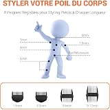 MANSPOT Rasoio Elettrico Corpo Uomo, Depilatore Corpo Uomo Impermeabile IPX7, Rasoio Parti Intime Umido e Asciutto, Rasoio Intimo per Viso, Braccia, Torace, Gambe, Ascelle - 8