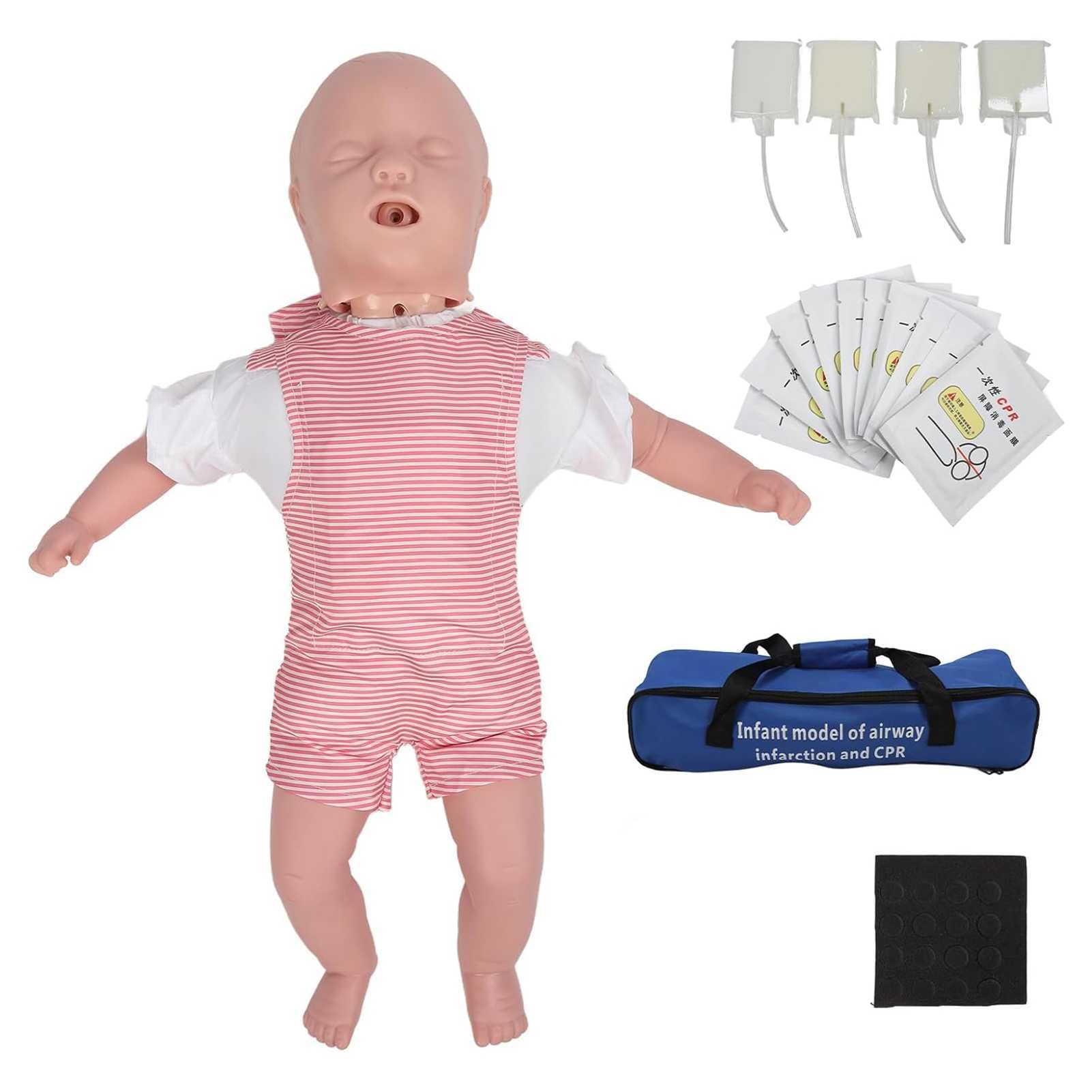 Infant CPR Manikin Kit for Lifesaving Training,Realistic Infant Doll Simulation with Anatomical Accuracy,Full Body CPR First Aid Training Dummy for CPR Practice and Choking Rescue Procedures