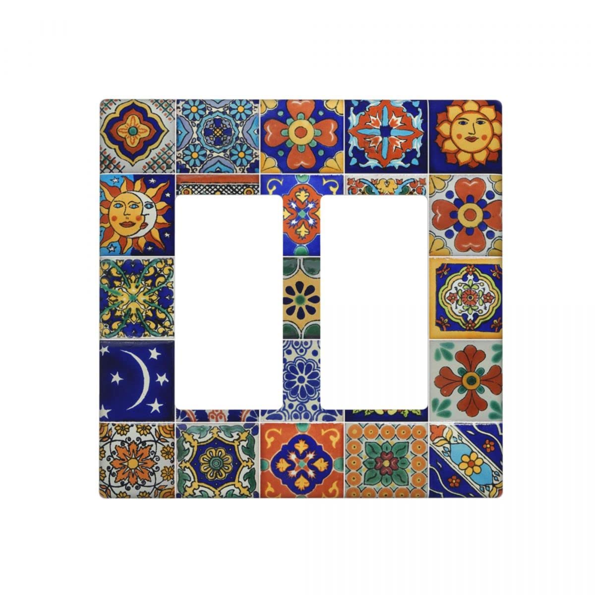 Plaque murale décorative Talavera carreaux mexicains double interrupteur de prestige