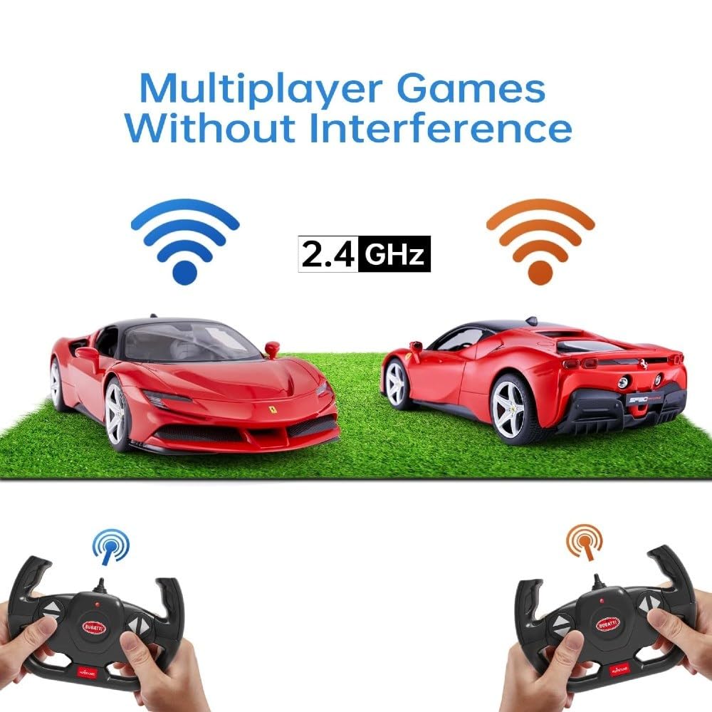 Interaktywny Pojazd Autko Ferrari SF90 Czerwony Model 1:14 Rastar Samochód Zdalnie Sterowany Pilot dla Dzieci Chłopców