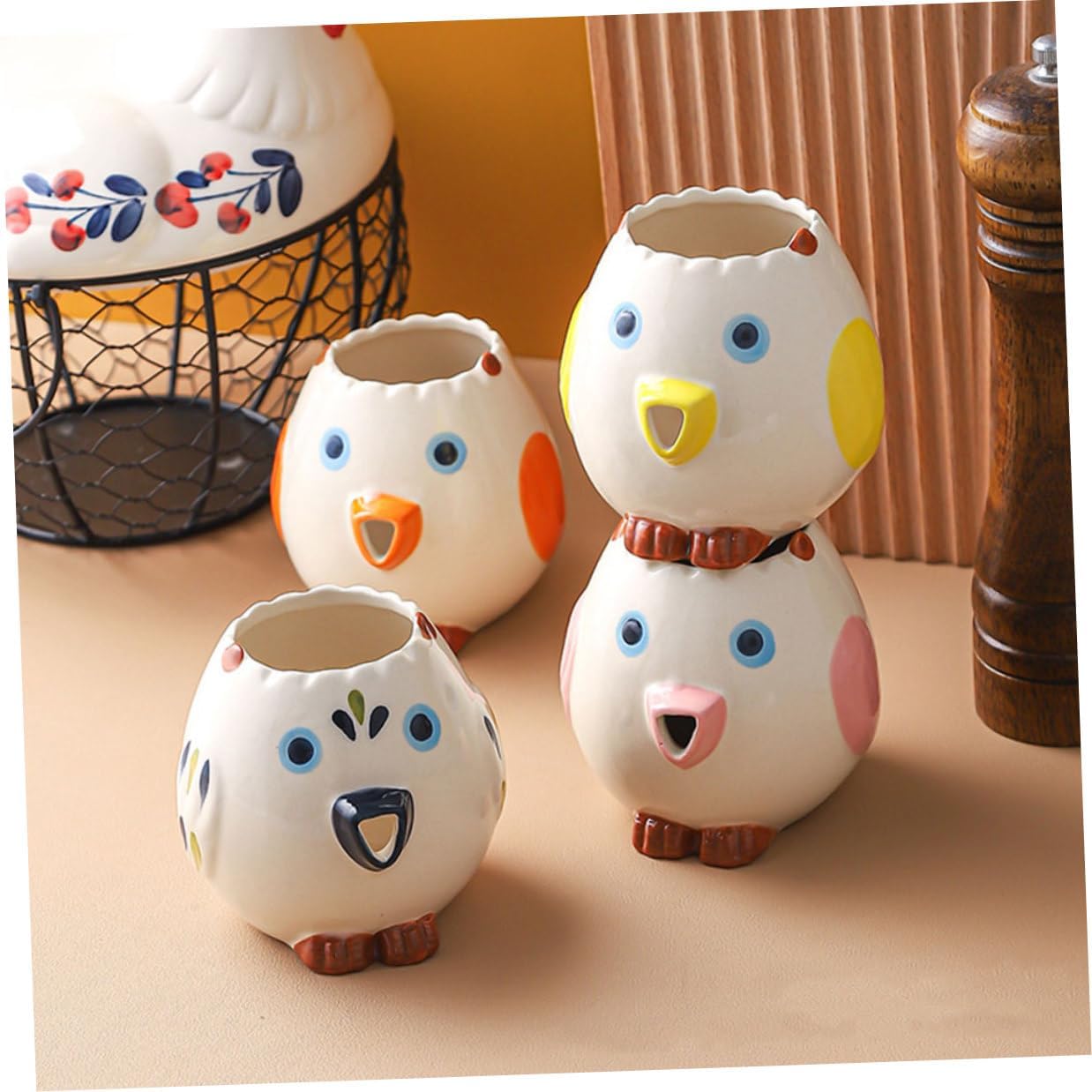 Zerodeko Owl Shaped Ceramic Egg Separator Kitchen Utensil for Simple Egg White Yolk Separation Cute Home Baking Tool for Faster Cooking