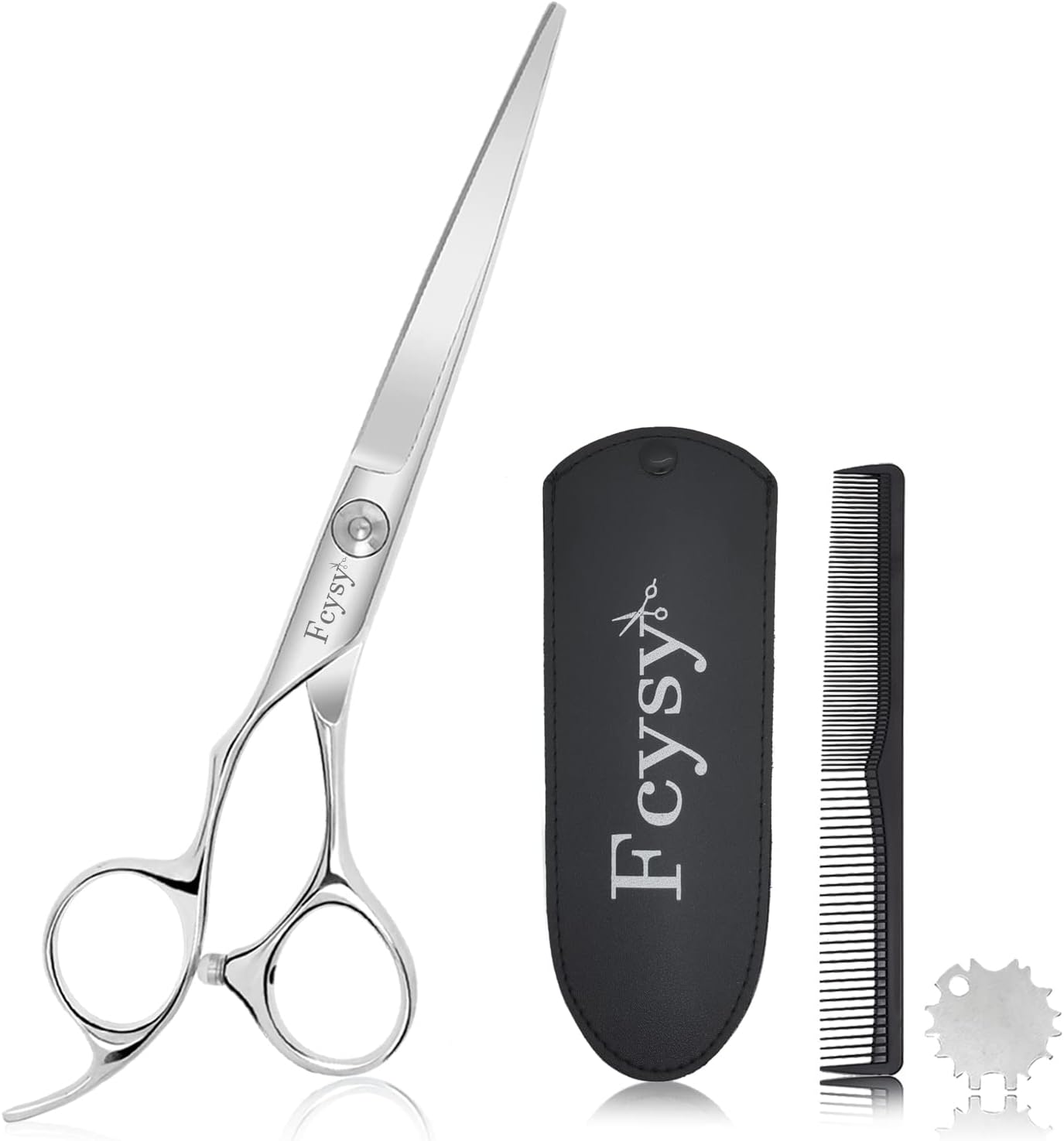Fcysy Left Handed Hair Cutting Scissors Hair Shears, Professional 6” Left Hand Barber Haircut Salon Scissors, Sharp Lefty Hand Hairdressing Shears Haircutting Scissors for Cutting Hair for Women Men Fcysy Left Handed Hair Cutting Scissors Hair Shears, Professional 6” Left Hand Barber Haircut Salon Scissors, Sharp Lefty Hand Hairdressing Shears Haircutting Scissors for Cutting Hair for Women Men