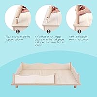 Vista 3 de Niteangel Plataforma de madera para juego de hámsters y valla de laberinto de serie multicámara para hámsters sirios enanos, jerbos de ratones u