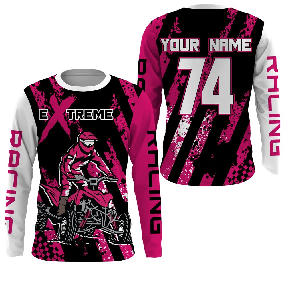 ChipteeAmz Personalized Extreme Motocross Jersey Men Women Kid Upf30+ Quad Bike Extreme Off-Road Motocycle (US, Alpha, Small, 5X-Large, Regular, Regular, Pink)